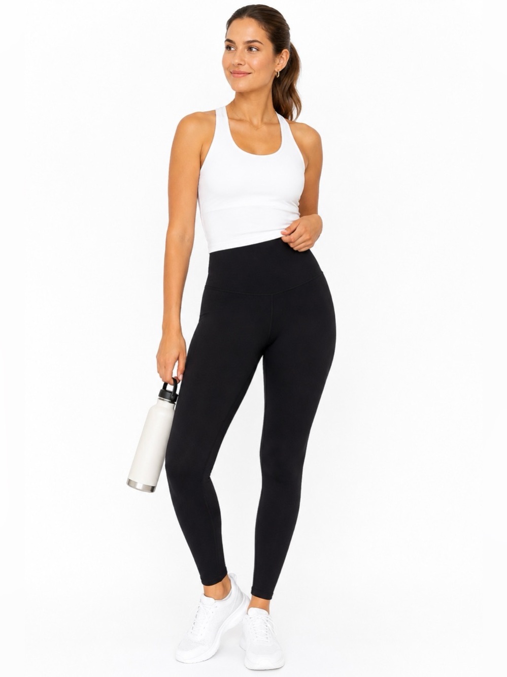 Ruby Ribbon High Waisted Tummy Control Skinny Band Black Leggings Size Small
